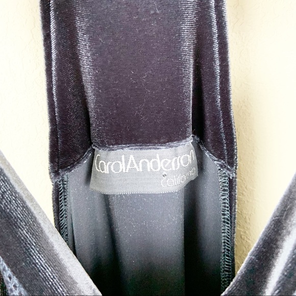 Vintage Carol Anderson Gray Blue Velvet Overalls - Picture 6 of 7